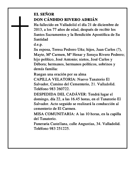 Don Cándido Rivero Adrián