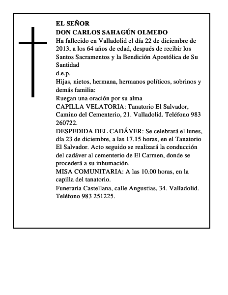 Don Carlos Sahagún Olmedo