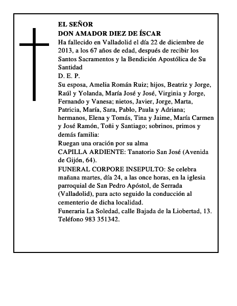 Don Amador Diez de Íscar