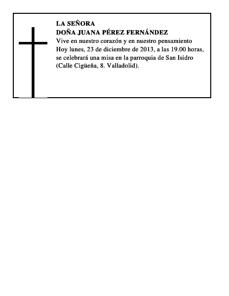 Doña Juana Pérez Fernández