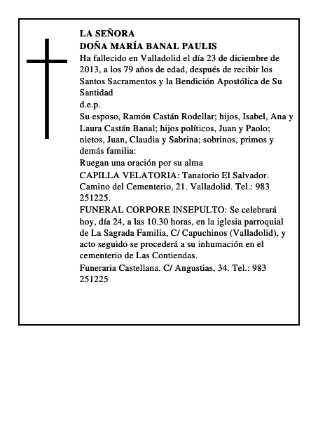 Doña María Banal Paulis