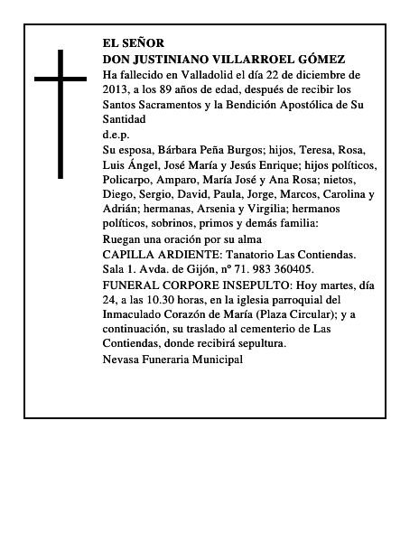 Don Justiniano Villarroel Gómez