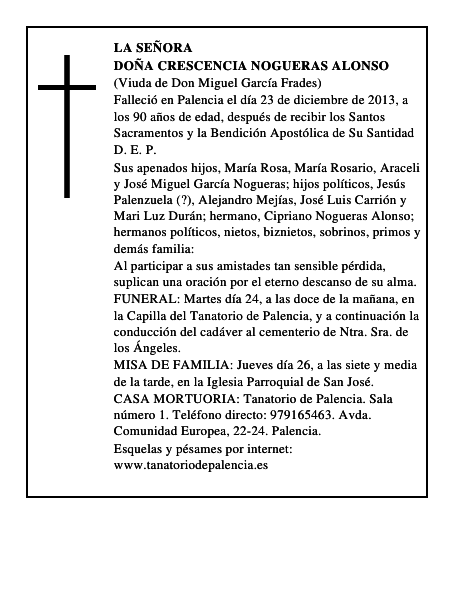 Doña Crescencia Nogueras Alonso