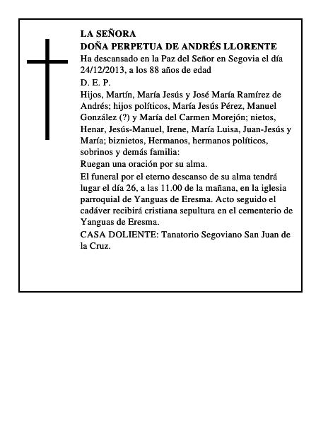 Doña Perpetua de Andrés Llorente
