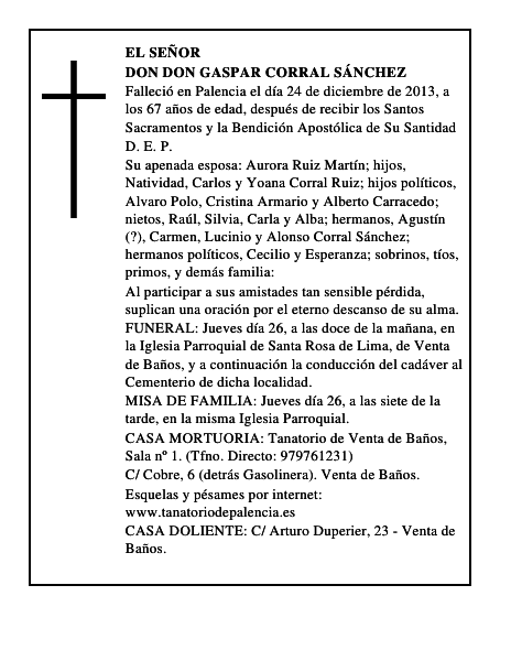 Don Don Gaspar Corral Sánchez