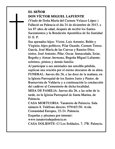 Don Víctor Miguel Lafuente