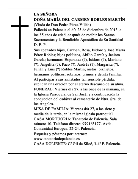 Doña María del Carmen Robles Martín