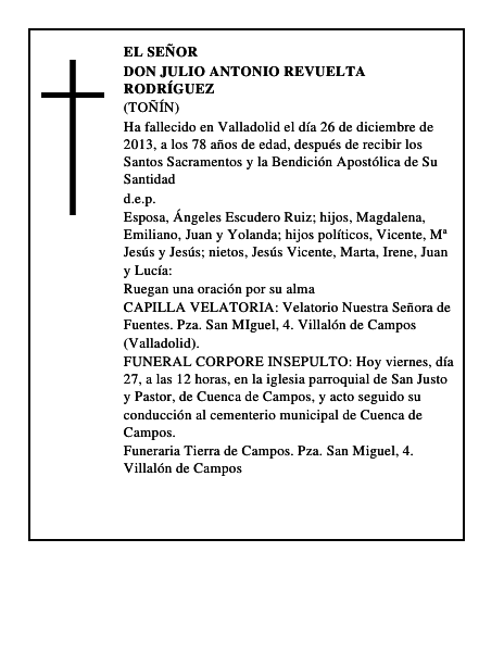 Don Julio Antonio Revuelta Rodríguez