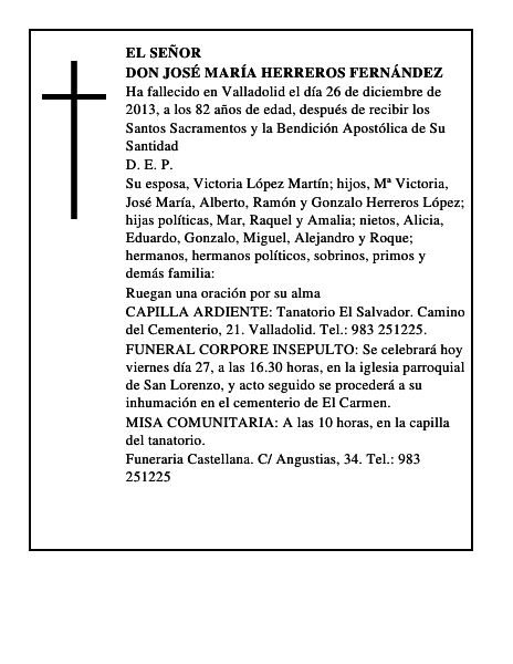 Don José María Herreros Fernández