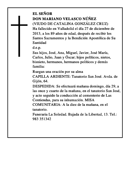 Don Mariano Velasco Núñez