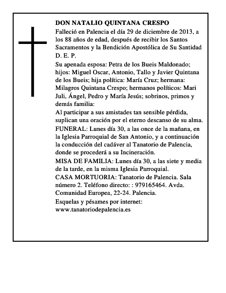 Don Natalio Quintana Crespo