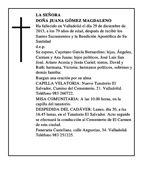 Doña Juana Gómez Magdaleno