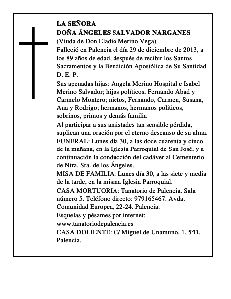 Doña Ángeles Salvador Narganes