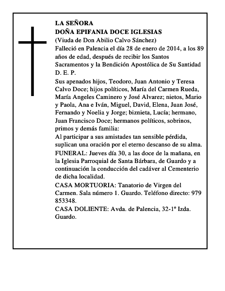 Doña Epifania Doce Iglesias