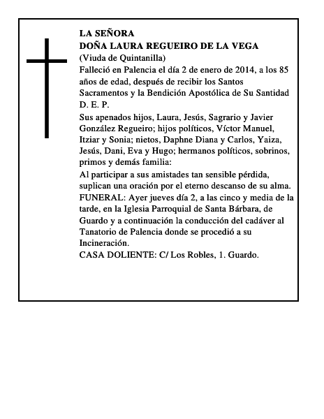 Doña Laura Regueiro de la Vega