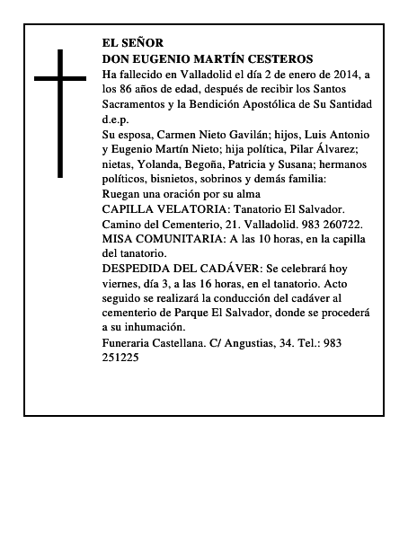 Don Eugenio Martín Cesteros
