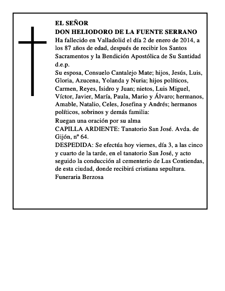 Don Heliodoro de la Fuente Serrano