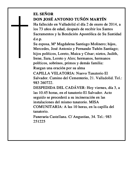 Don José Antonio Tuñón Martín