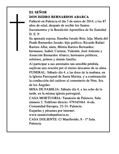Don Isidro Bernardos Abarca