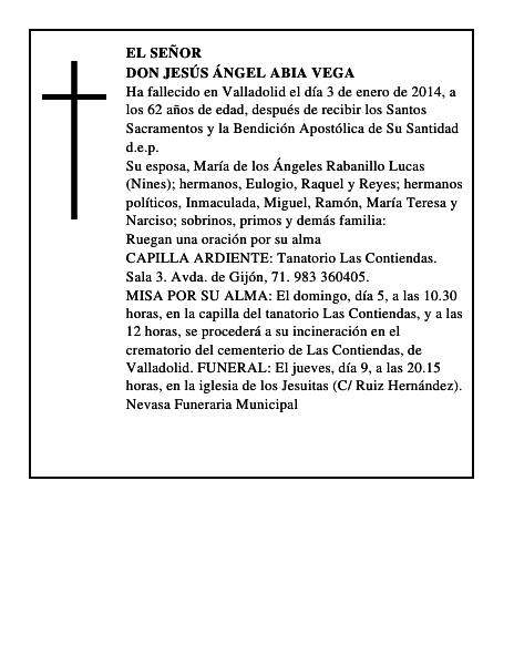 Don Jesús Ángel Abia Vega