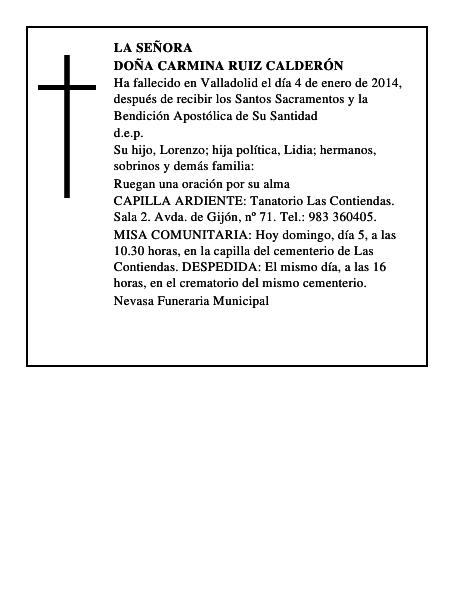 Doña Carmina Ruiz Calderón