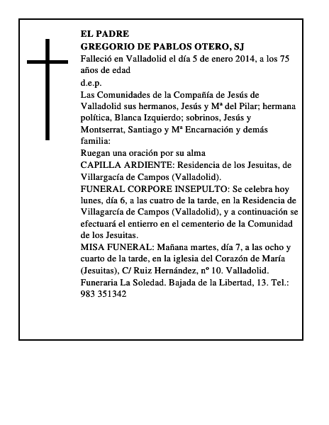 Gregorio de Pablos Otero, SJ