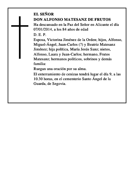 Don Alfonso Matesanz de Frutos