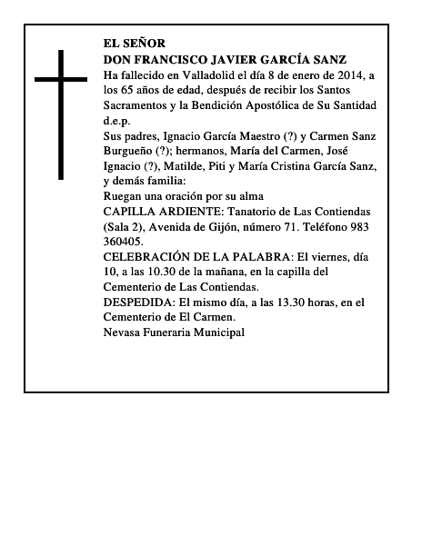 Don Francisco Javier García Sanz