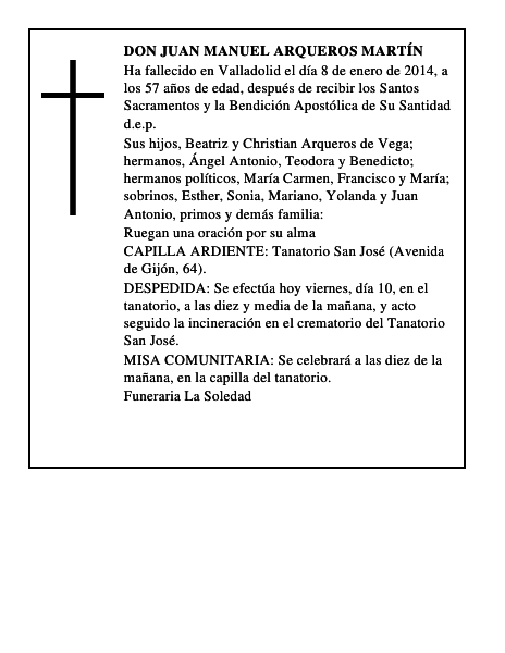 Don Juan Manuel Arqueros Martín