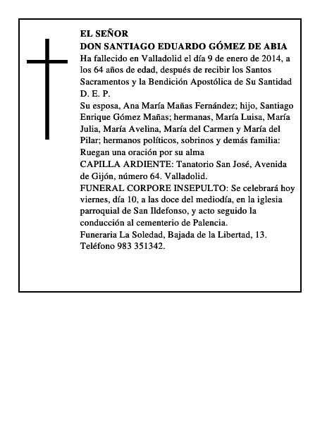 Don Santiago Eduardo Gómez de Abia