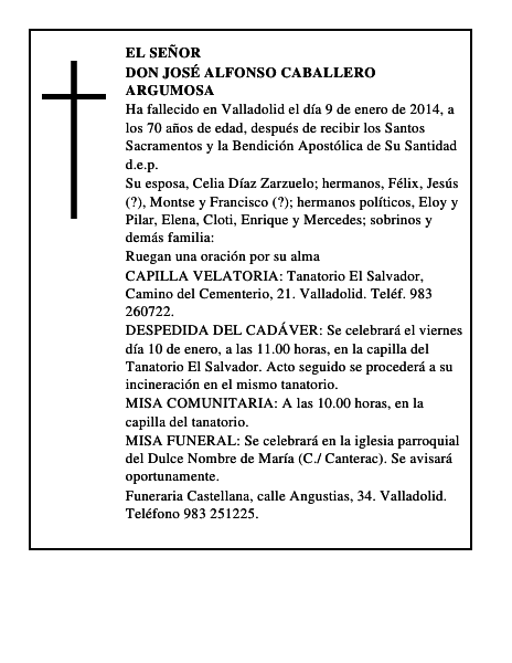 Don José Alfonso Caballero Argumosa