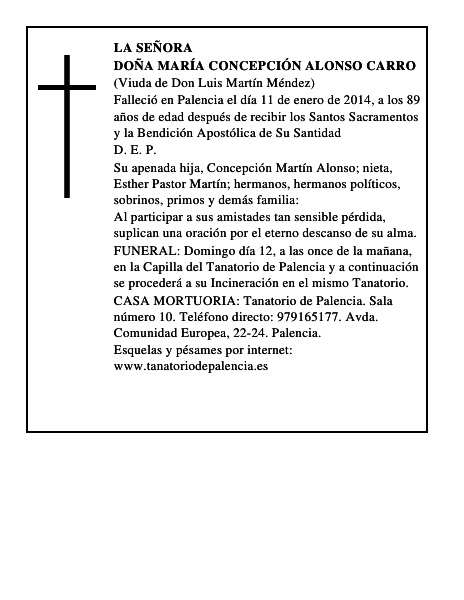 Doña María Concepción Alonso Carro