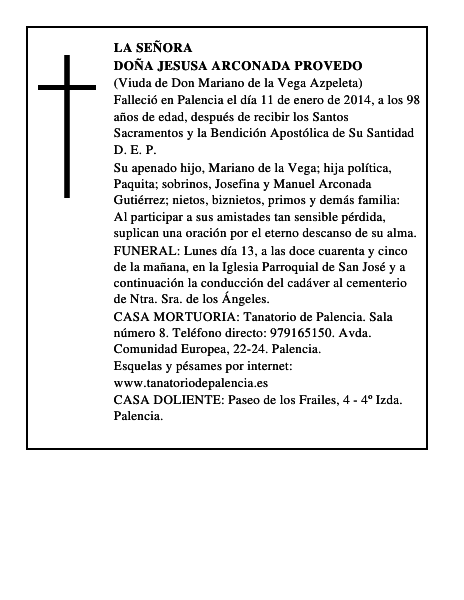 Doña Jesusa Arconada Provedo