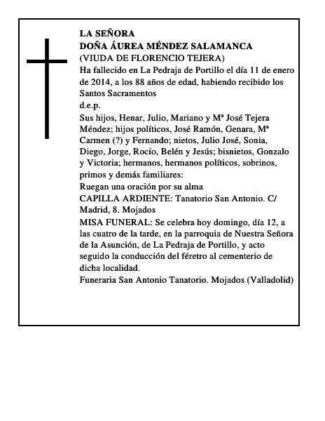 Doña Áurea Méndez Salamanca