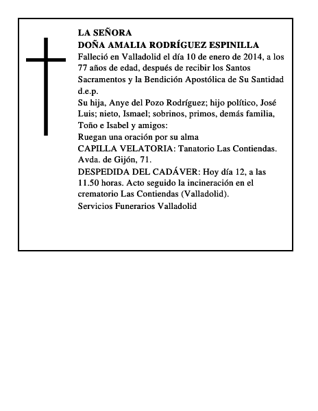 Doña Amalia Rodríguez Espinilla