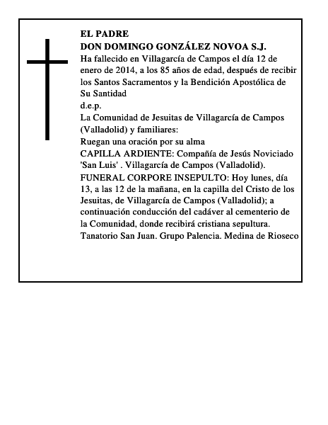 Don Domingo González Novoa S.J.
