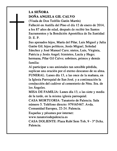 Doña Angela Gil Calvo