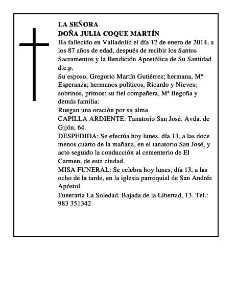 Doña Julia Coque Martín
