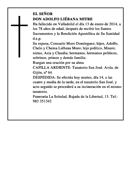 Don Adolfo Liébana Mitre