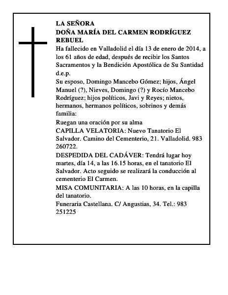 Doña María del Carmen Rodríguez Rebuel