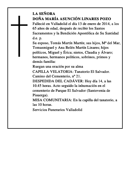Doña María Asunción Linares Pozo
