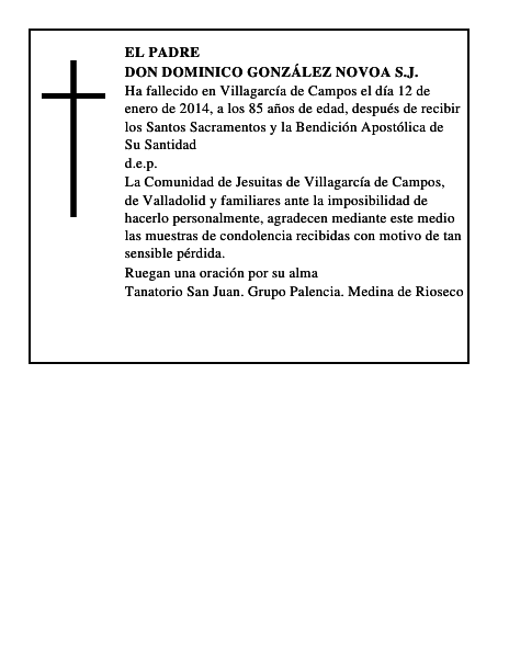 Don Dominico González Novoa S.J.