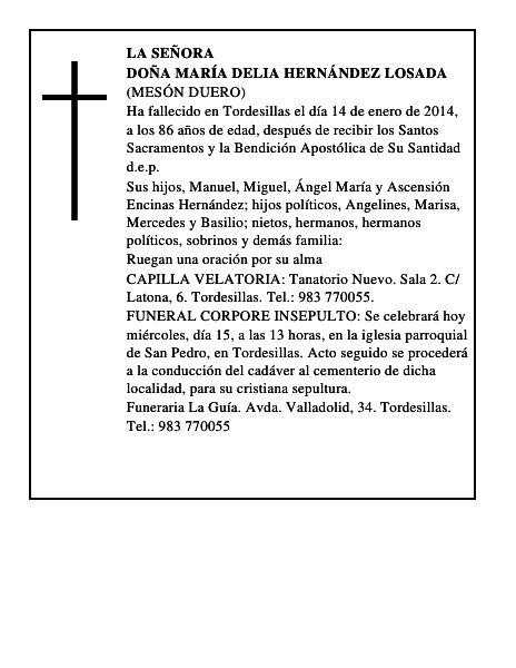 Doña María Delia Hernández Losada