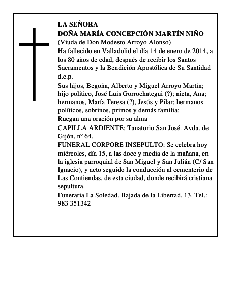 Doña María Concepción Martín Niño