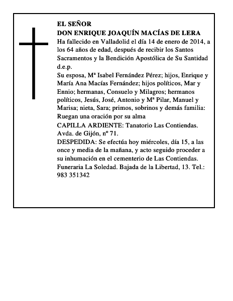 Don Enrique Joaquín Macías de Lera