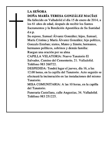 Doña María Teresa González Macías