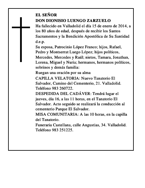 Don Dionisio Luengo Zarzuelo