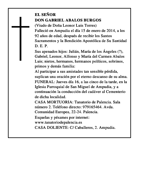 Don Gabriel Abalos Burgos