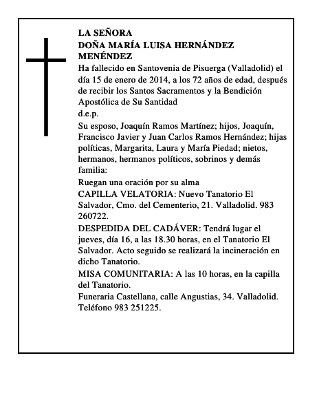 Doña María Luisa Hernández Menéndez