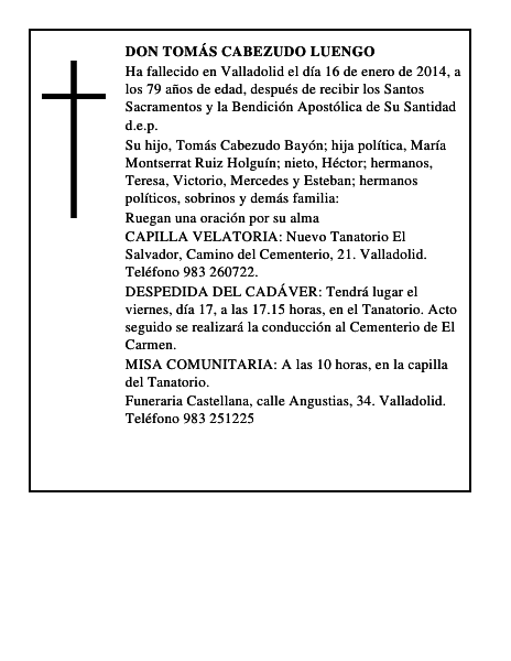 Don Tomás Cabezudo Luengo